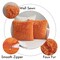 2 Pieces Luxury Faux Fur Throw Pillow Cover Deluxe Fall Decorative Plush Pillow Case Cushion Cover Shell for Sofa Bedroom Car 18x18 Inch Orange Halloween